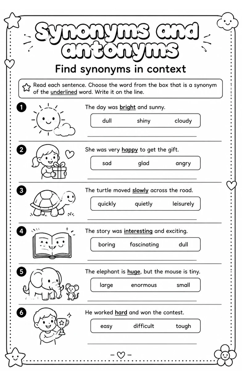 Find synonyms in context