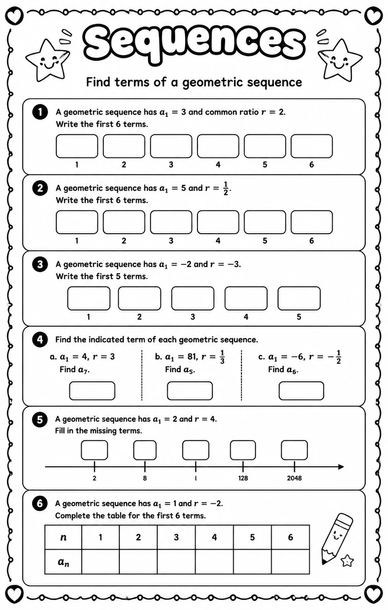 Find terms of a geometric sequence