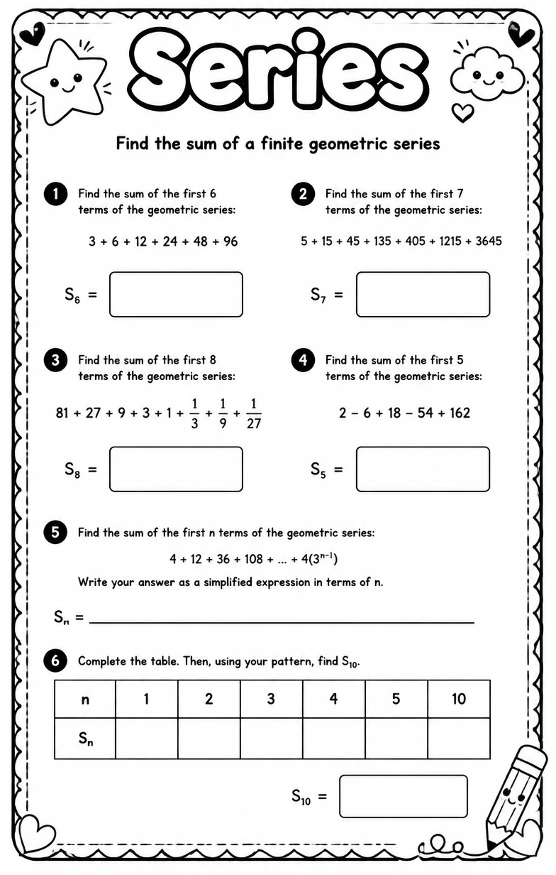 Find the sum of a finite geometric series