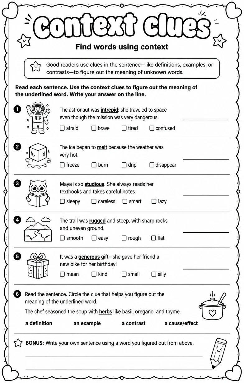 Find words using context