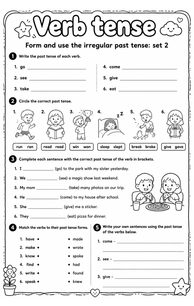 Form and use the irregular past tense: set 2