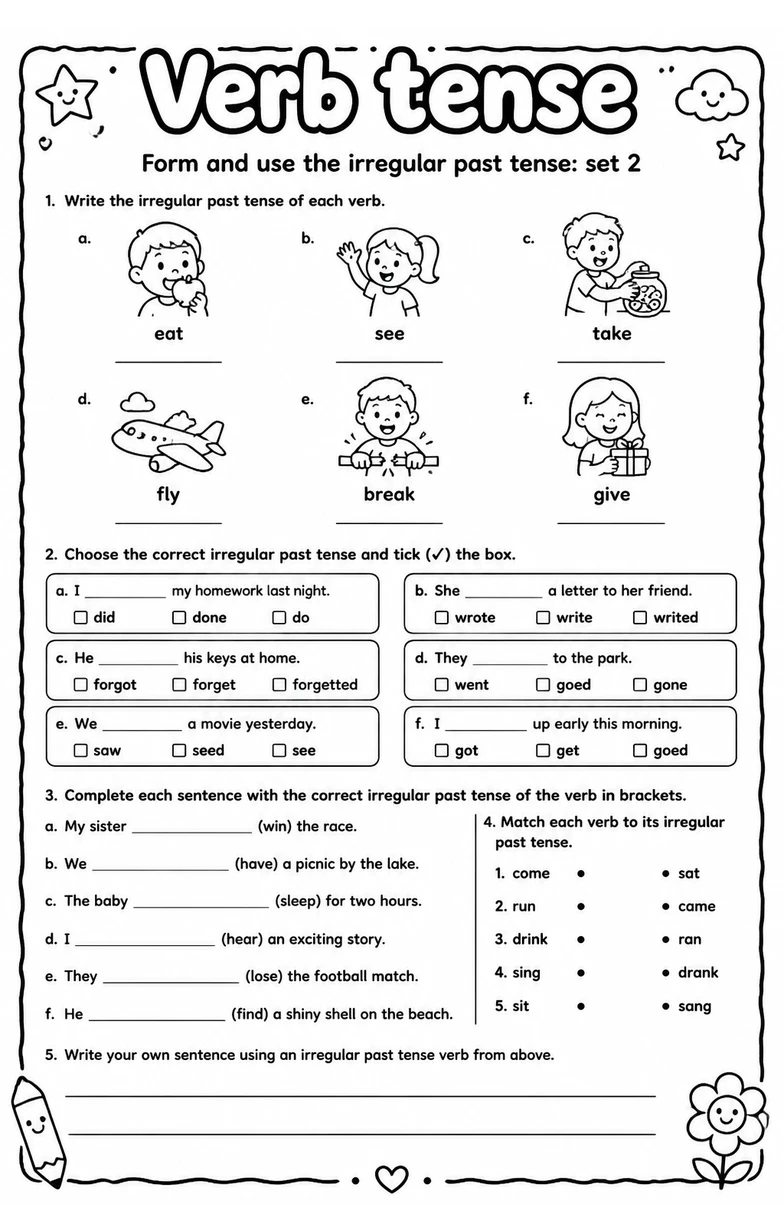 Form and use the irregular past tense: set 2