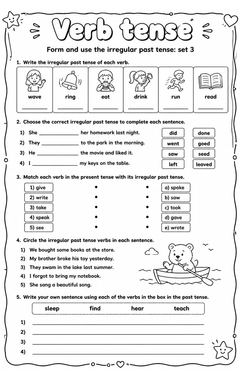 Form and use the irregular past tense: set 3