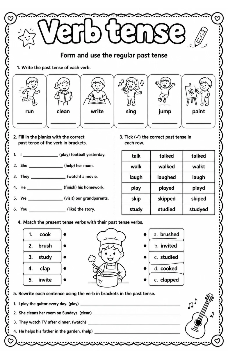 Form and use the regular past tense