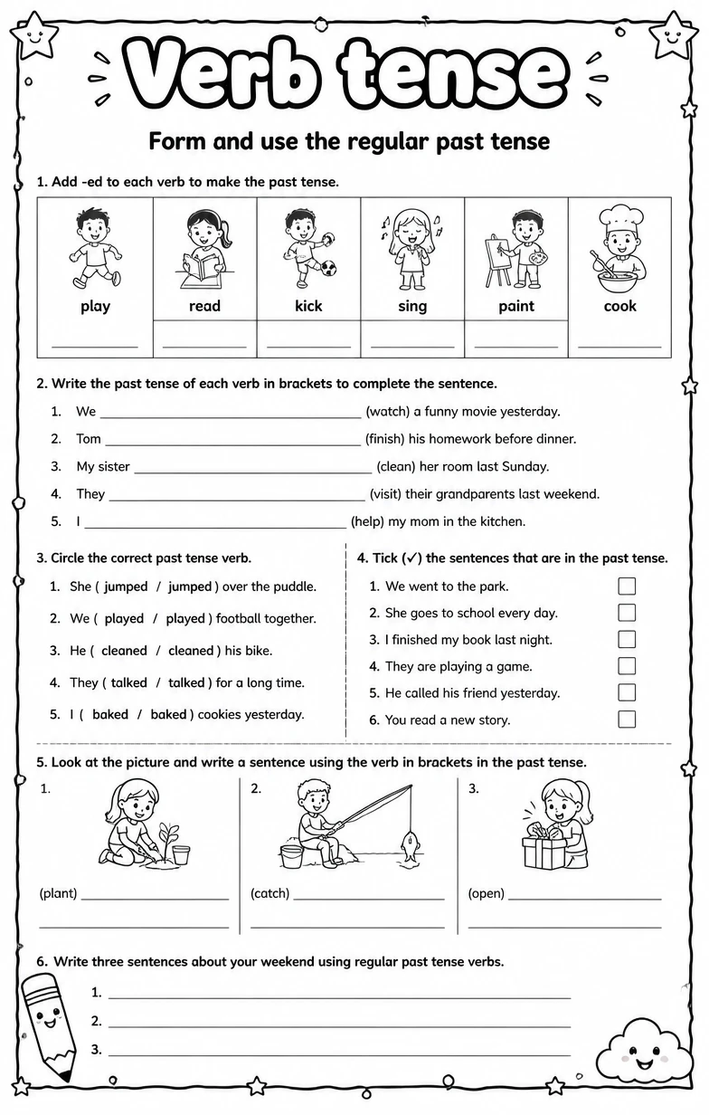 Form and use the regular past tense