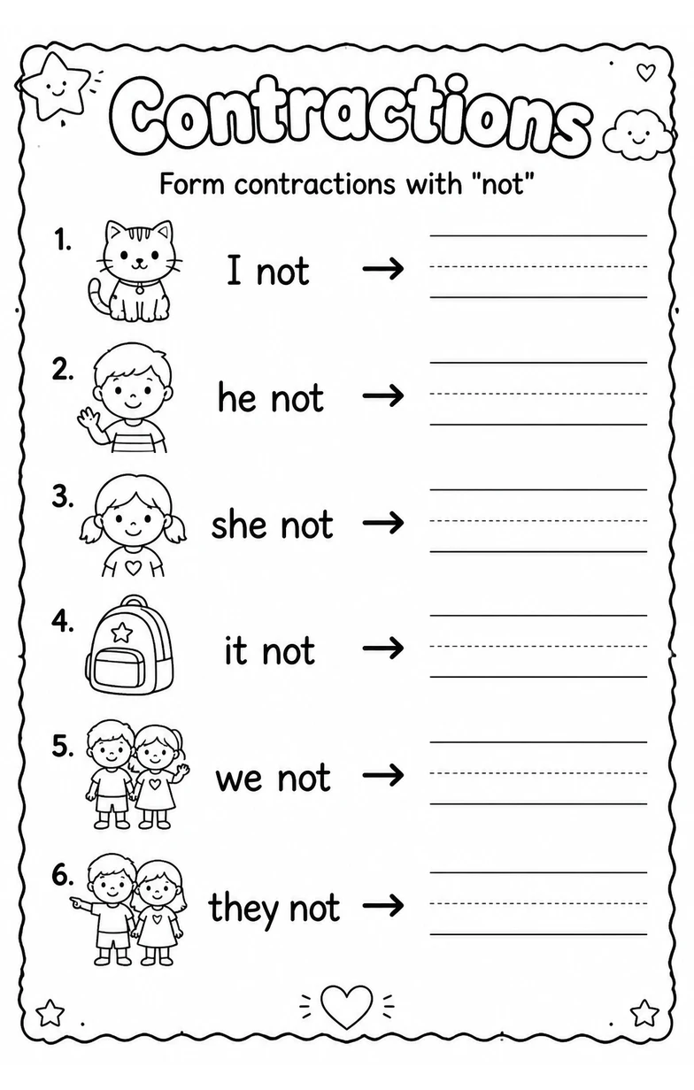 Form contractions with "not"