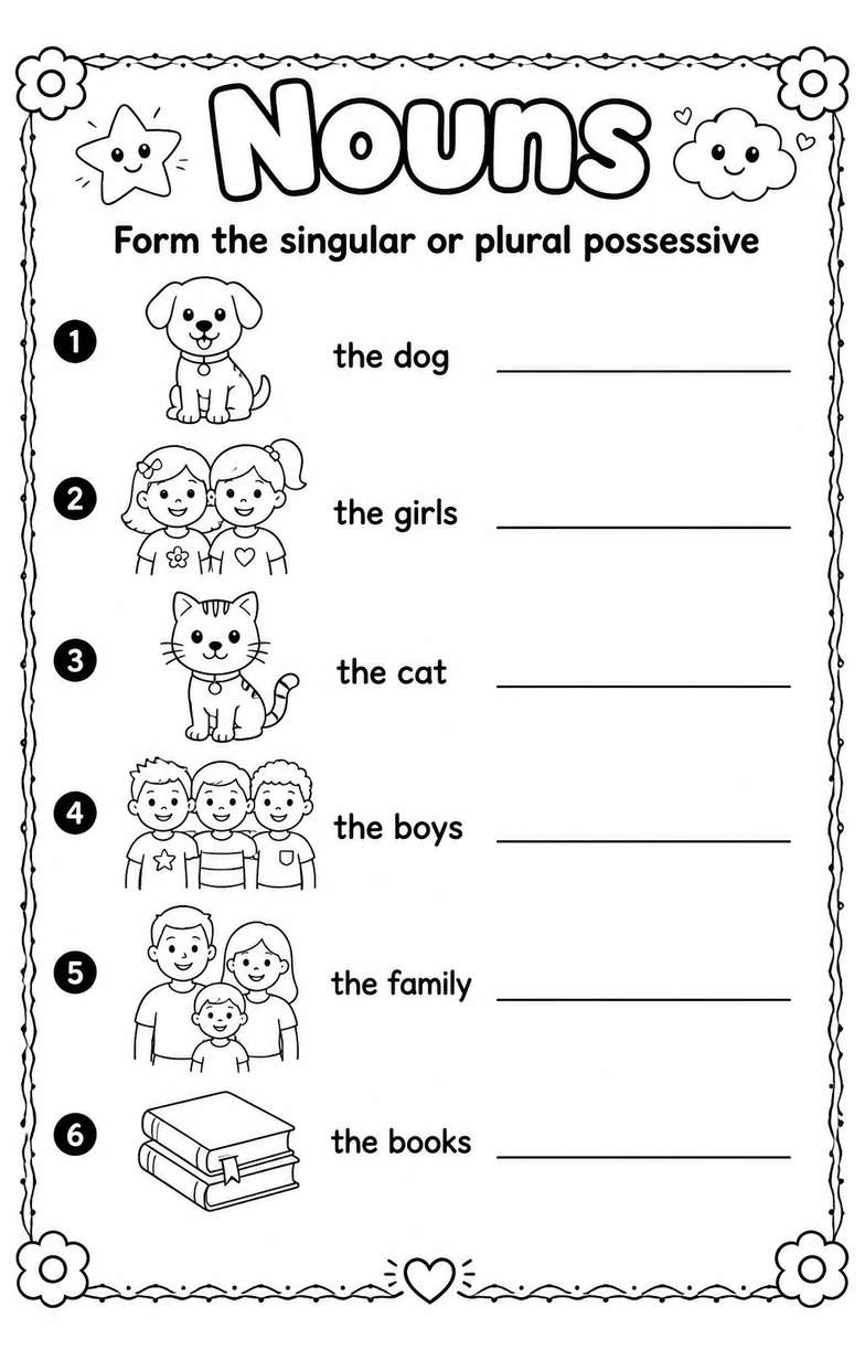 Form the singular or plural possessive