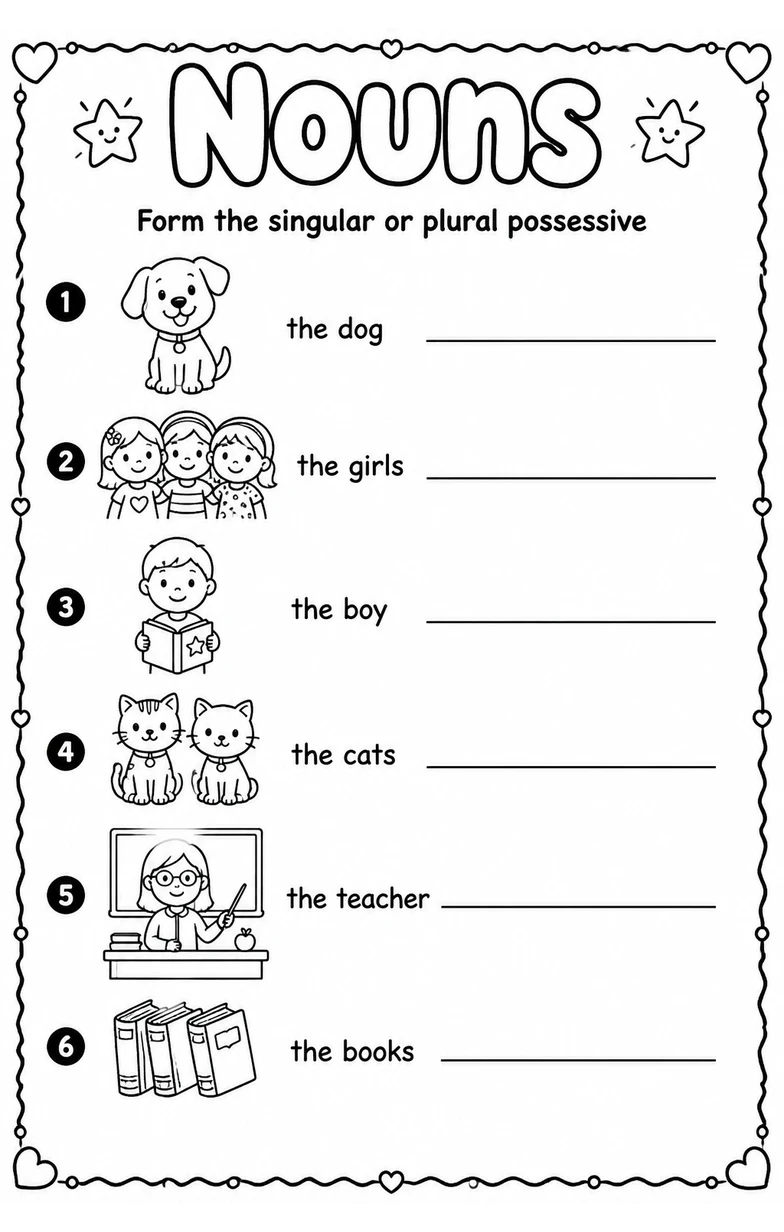 Form the singular or plural possessive