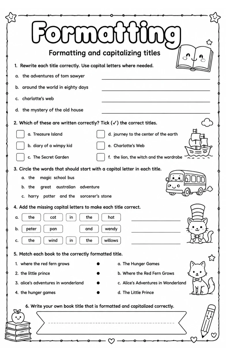 Formatting and capitalizing titles