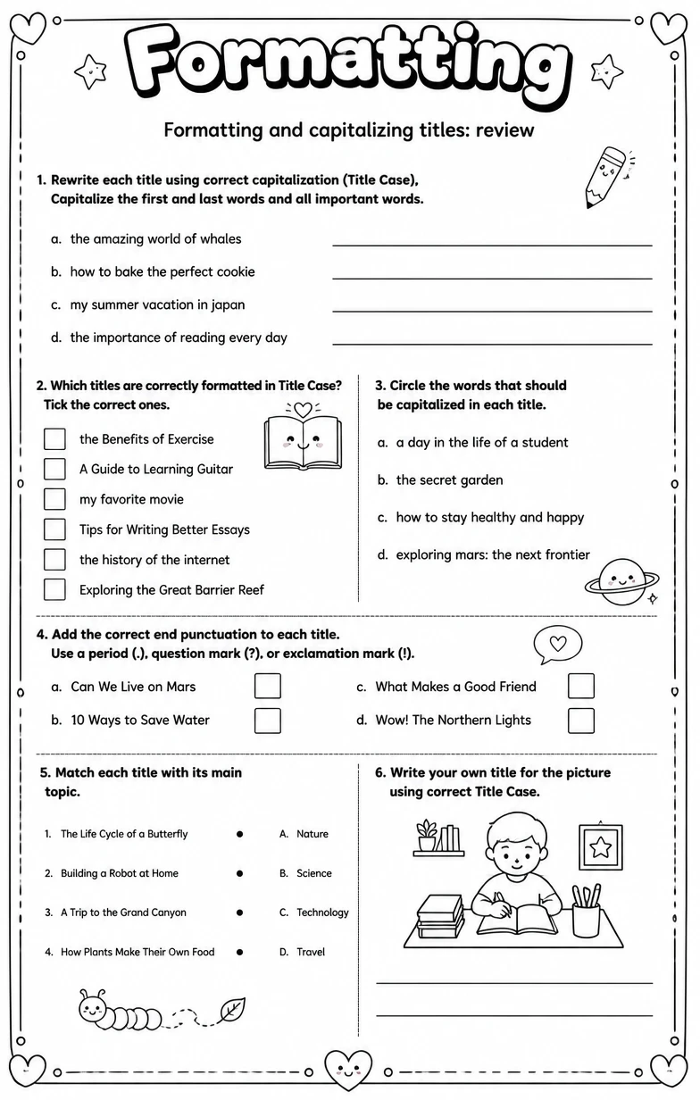 Formatting and capitalizing titles: review