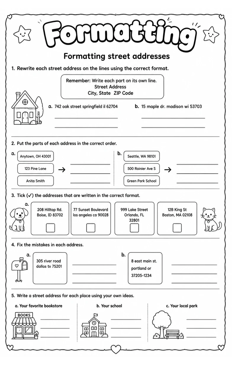 Formatting street addresses
