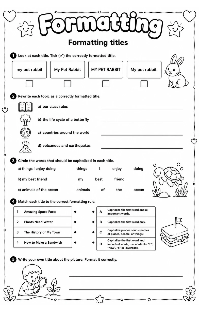Formatting titles