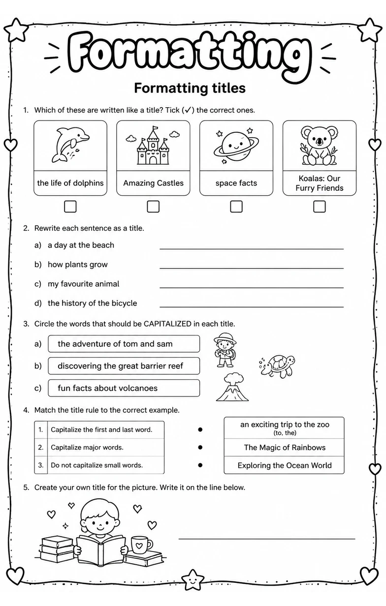 Formatting titles