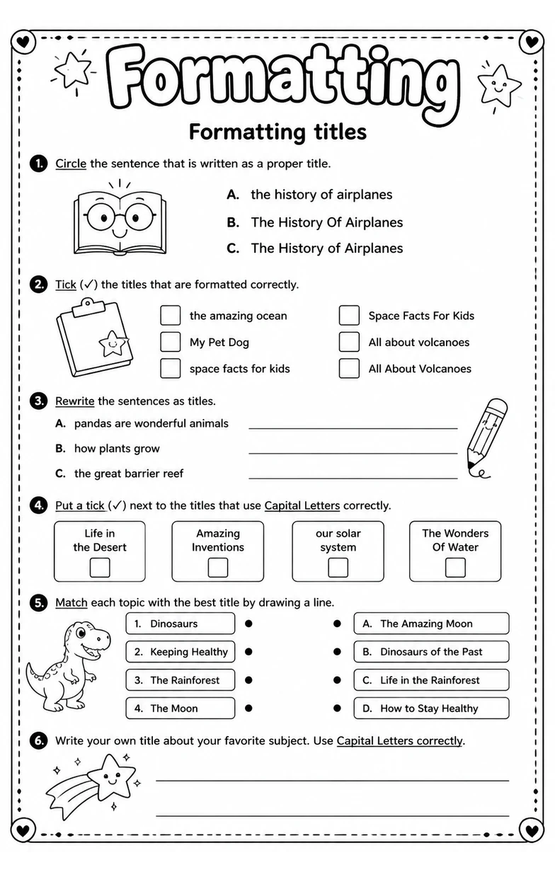 Formatting titles