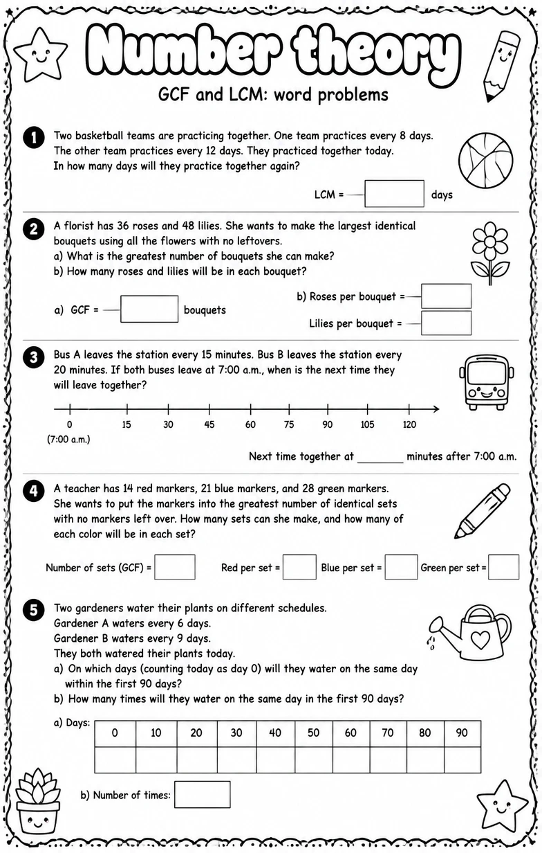 GCF and LCM: word problems
