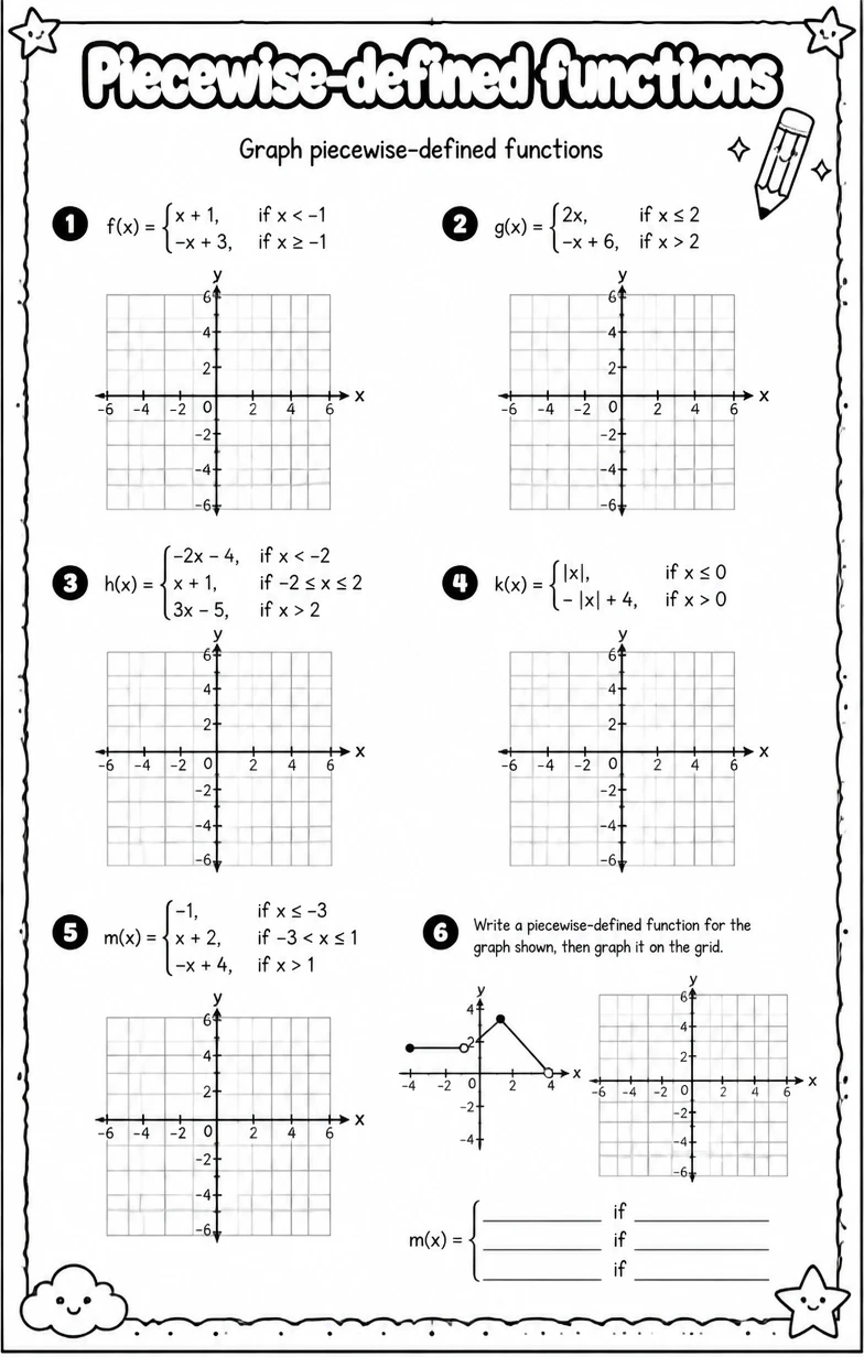 Graph piecewise-defined functions
