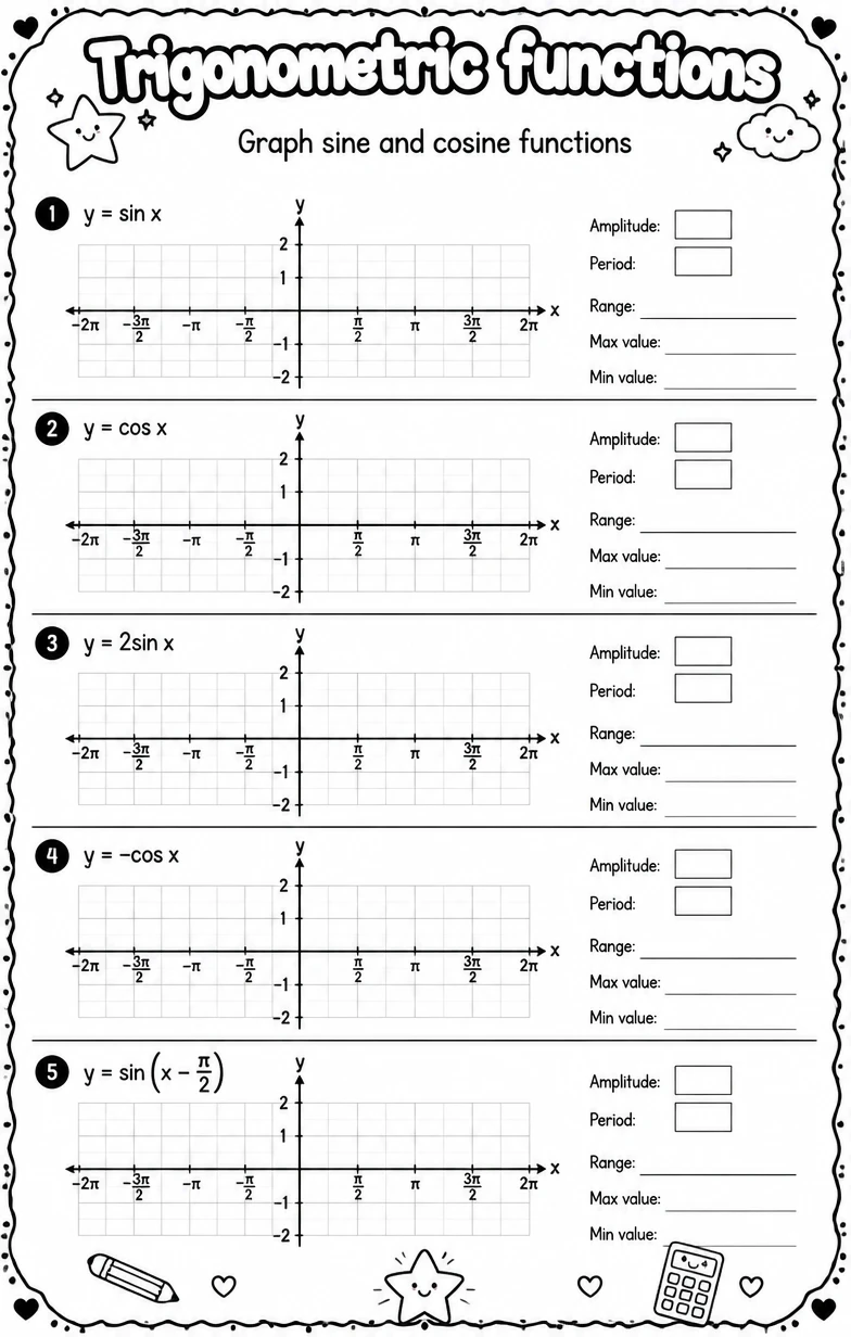 Graph sine and cosine functions