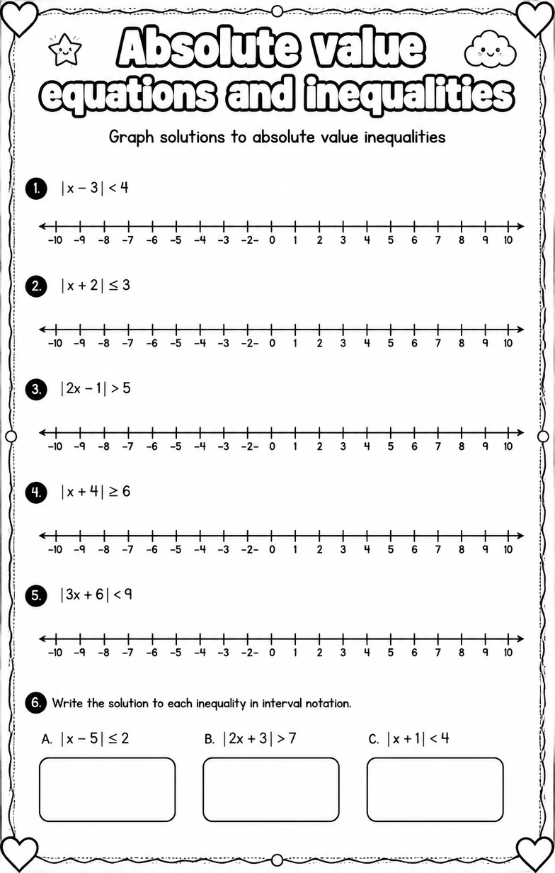 Graph solutions to absolute value inequalities