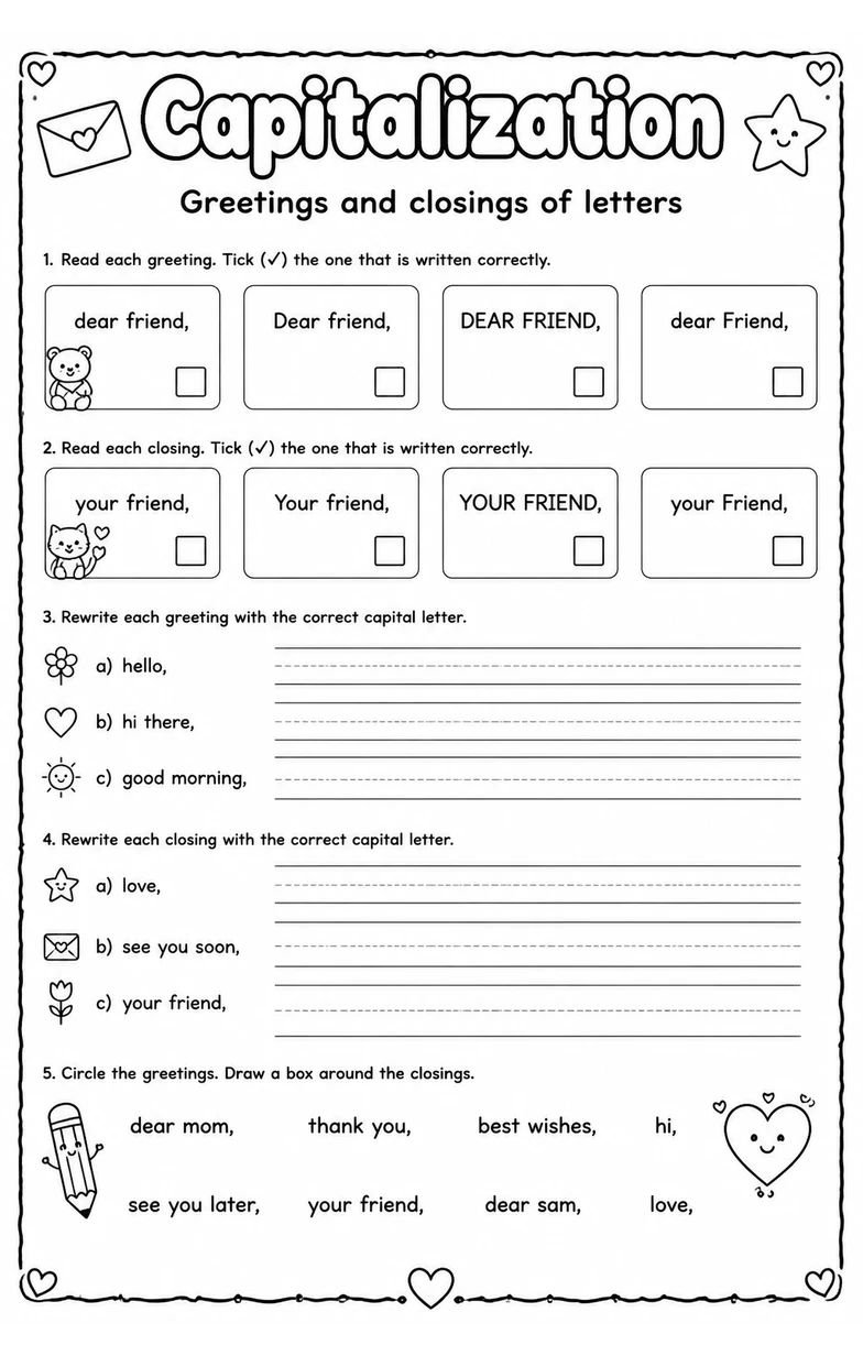 Greetings and closings of letters