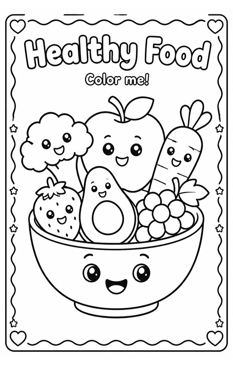 Healthy Food Coloring Pages