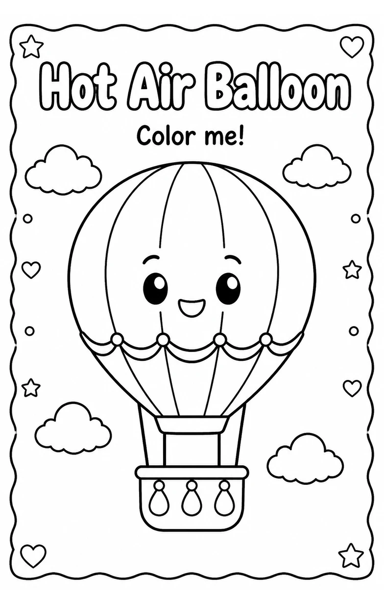 Hot Air Balloon Coloring Pages