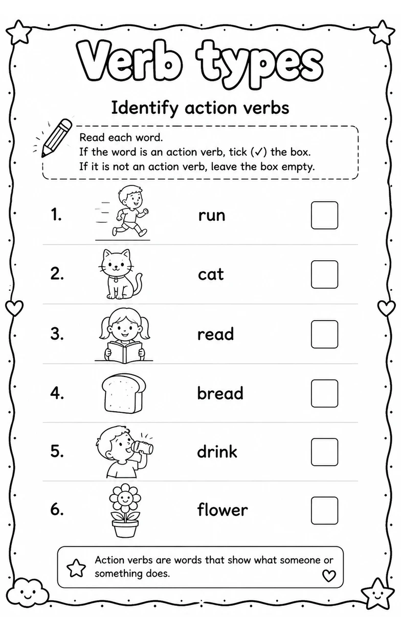 Identify action verbs