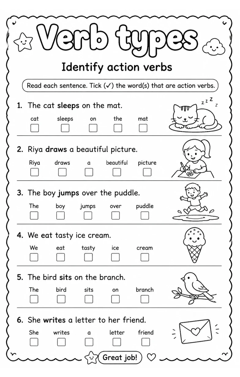 Identify action verbs