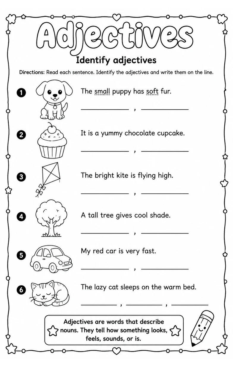 Identify adjectives