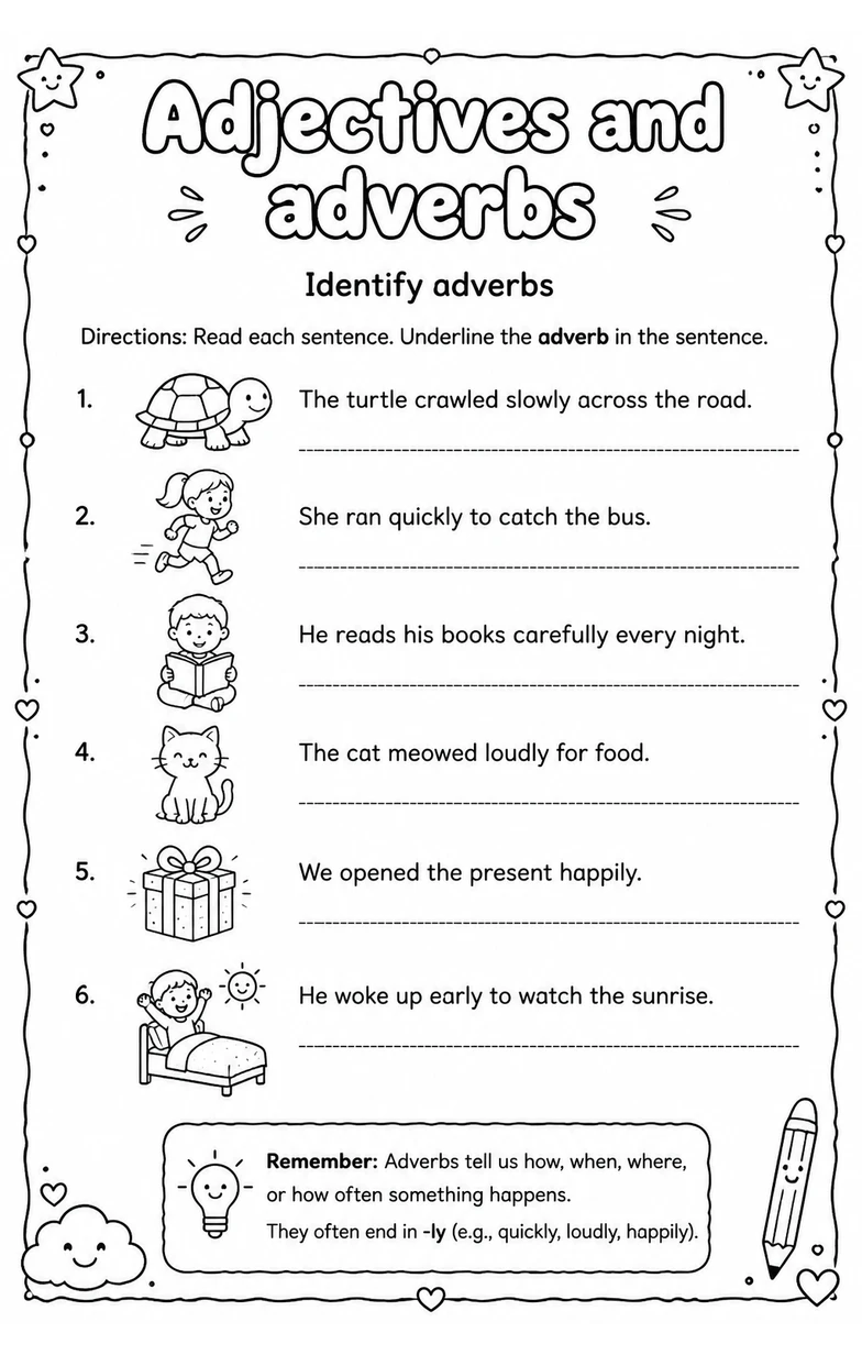 Identify adverbs
