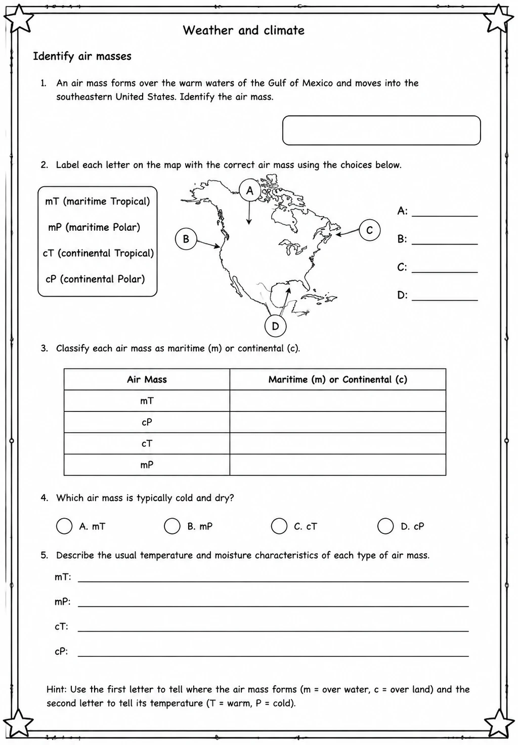 Identify air masses