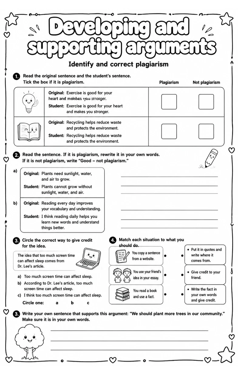 Identify and correct plagiarism