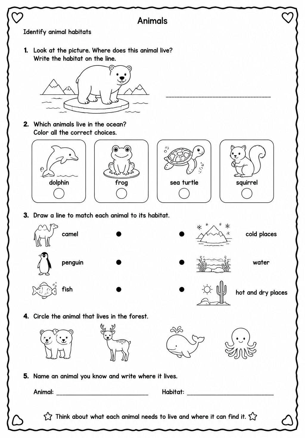 Identify animal habitats
