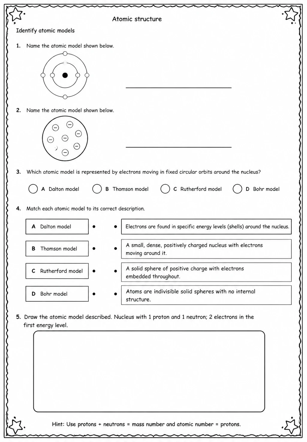 Identify atomic models