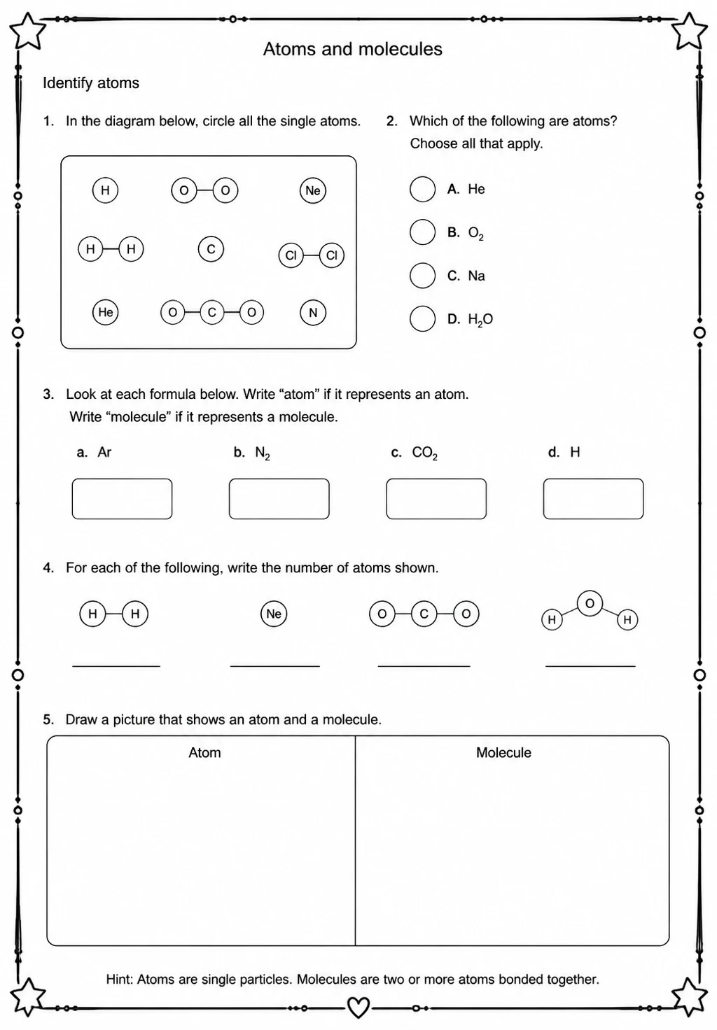 Identify atoms