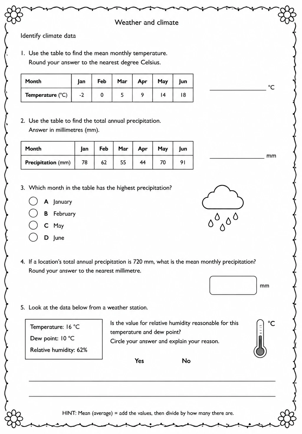Identify climate data