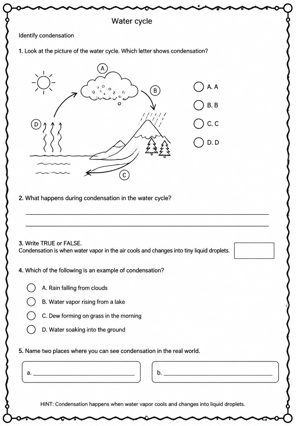 Identify condensation