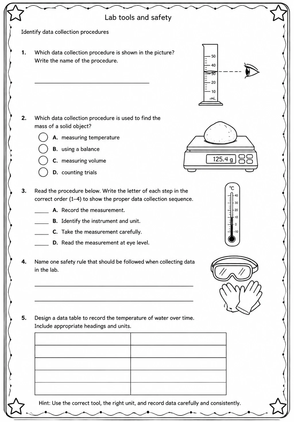 Identify data collection procedures