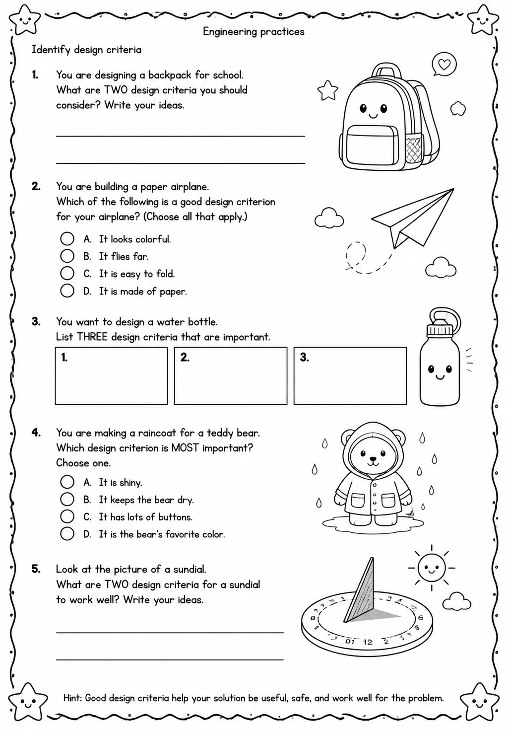 Identify design criteria