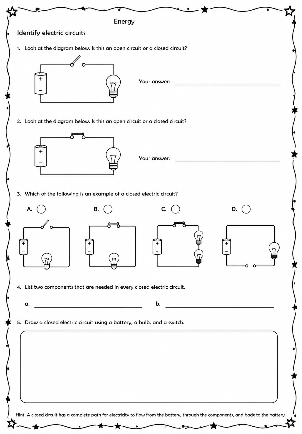 Identify electric circuits