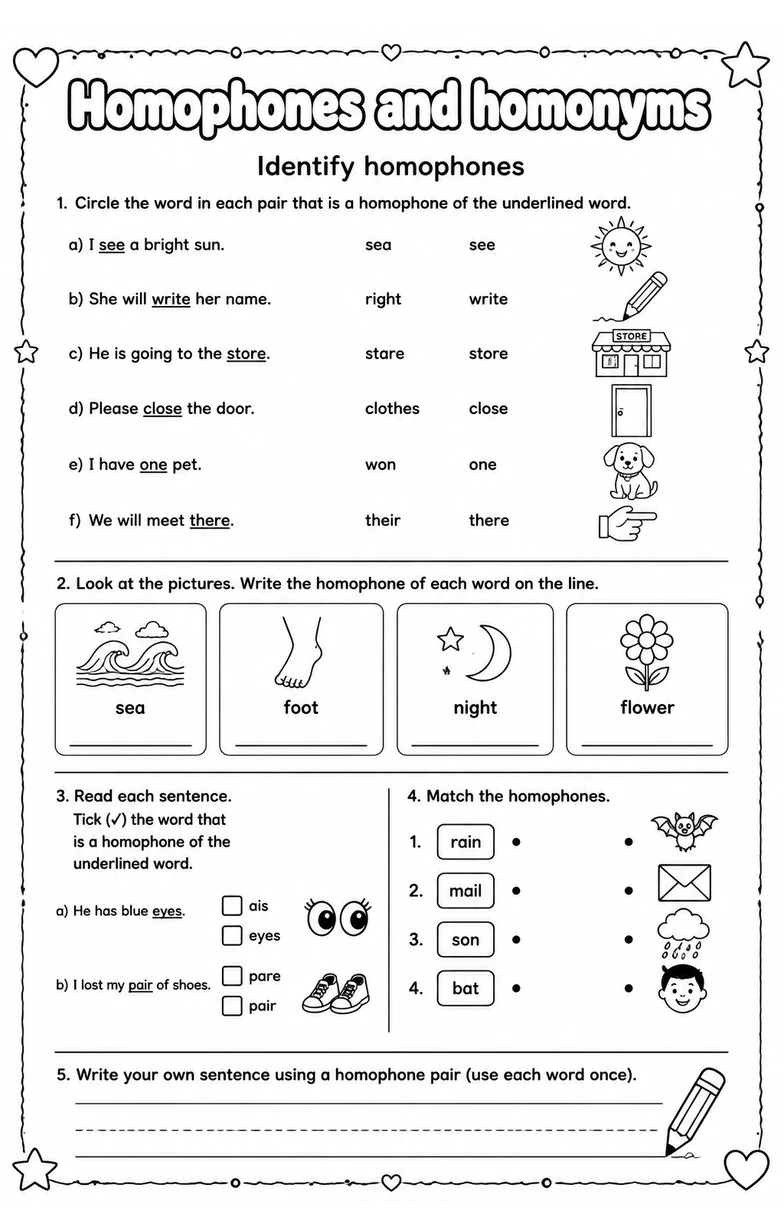 Identify homophones