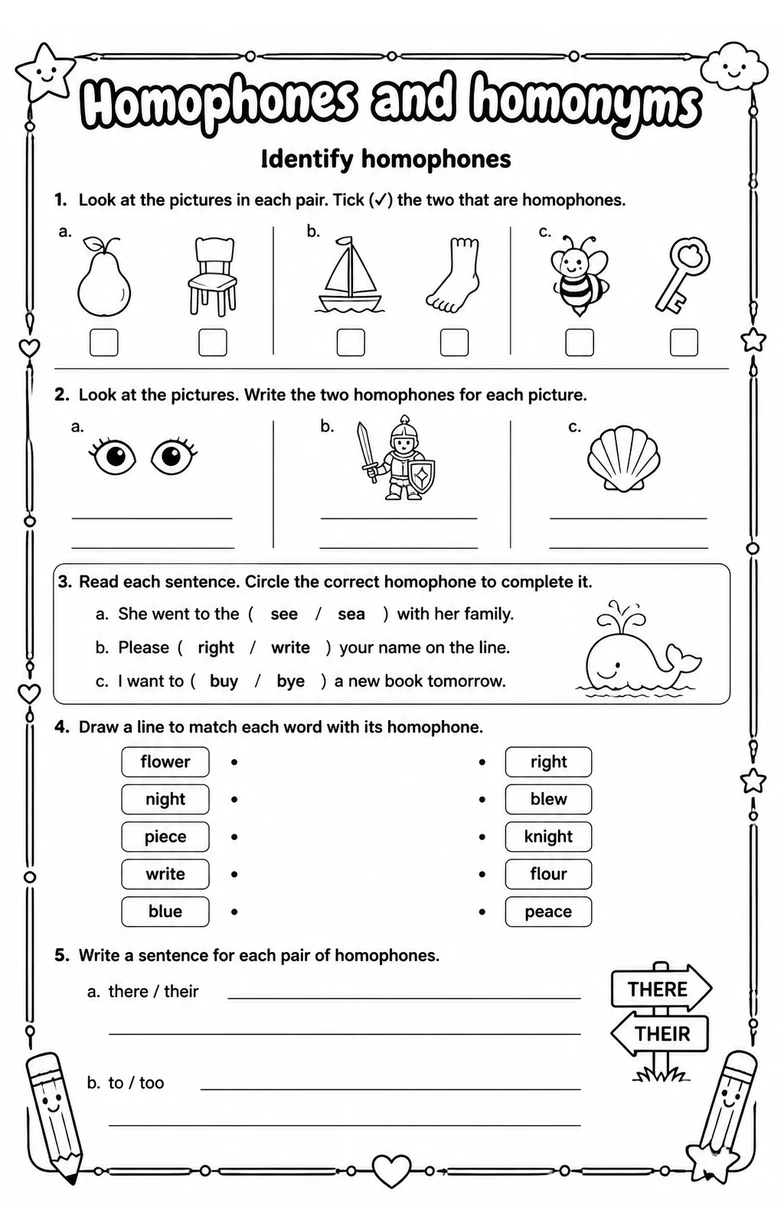 Identify homophones