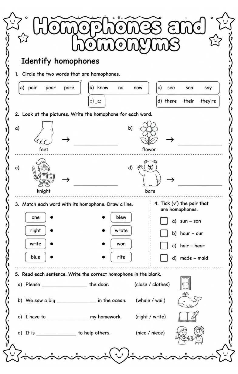 Identify homophones