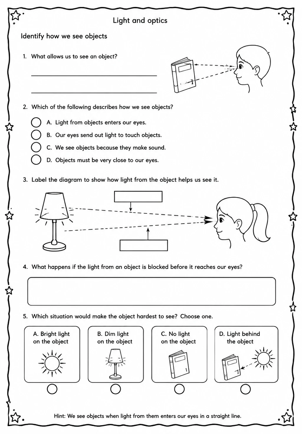 Identify how we see objects