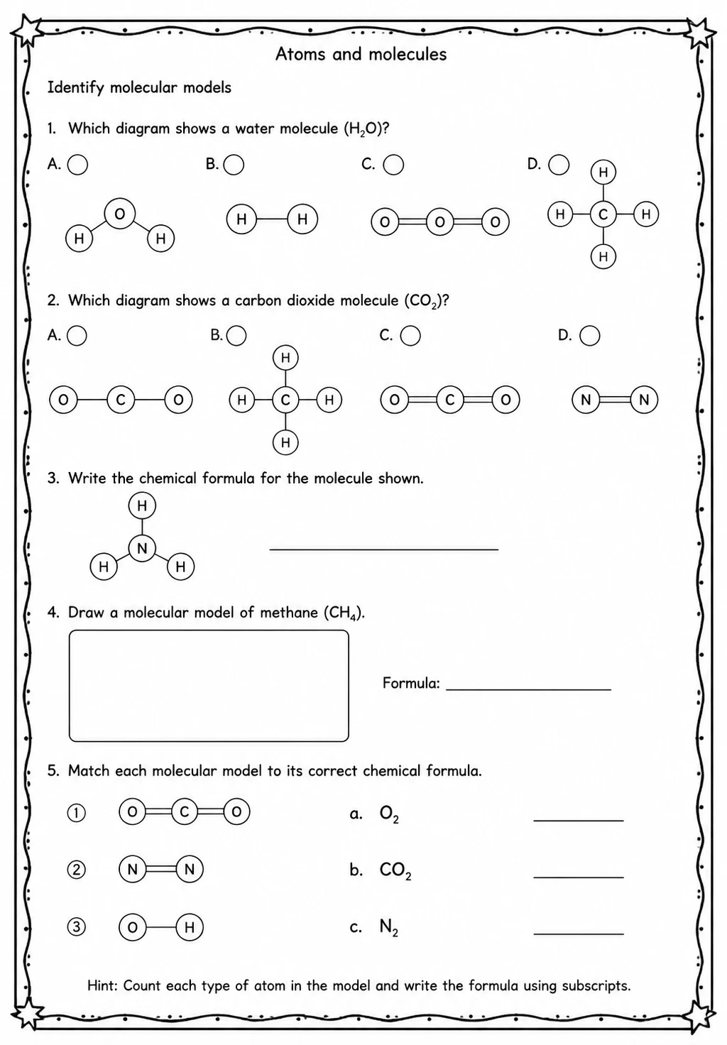 Identify molecular models