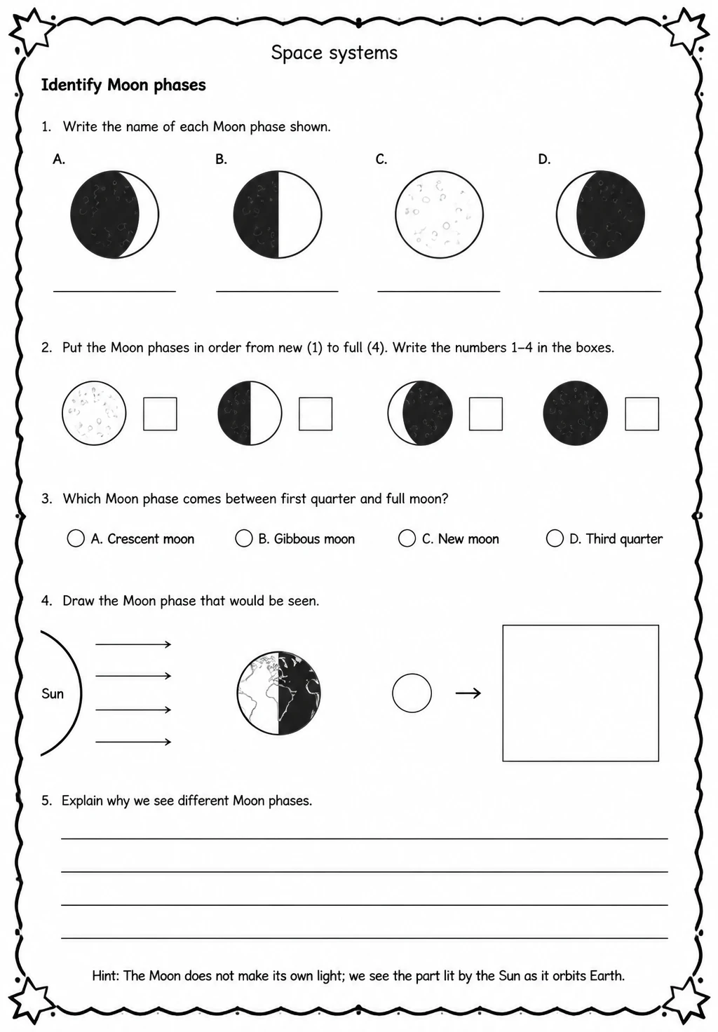 Identify Moon phases