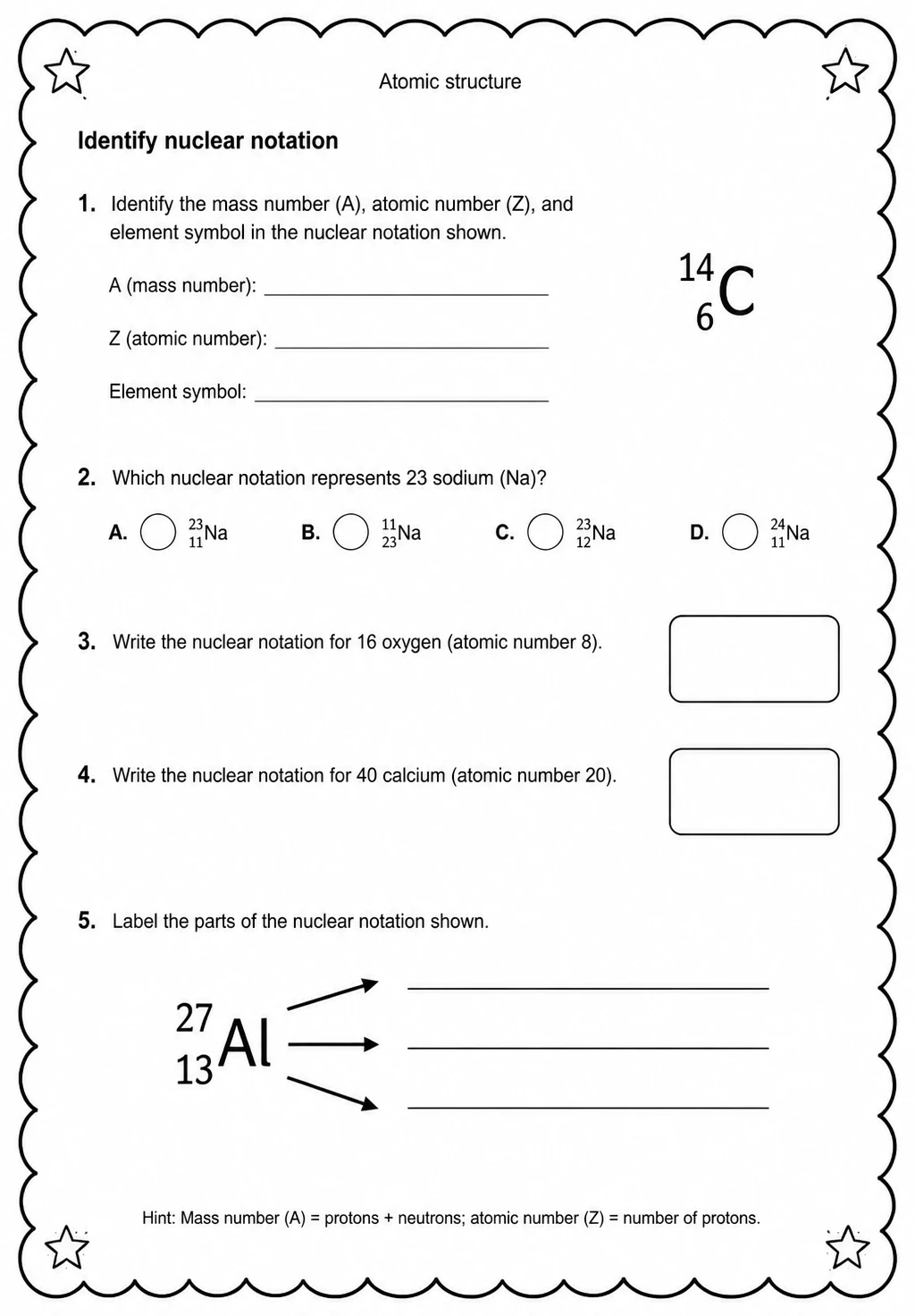 Identify nuclear notation
