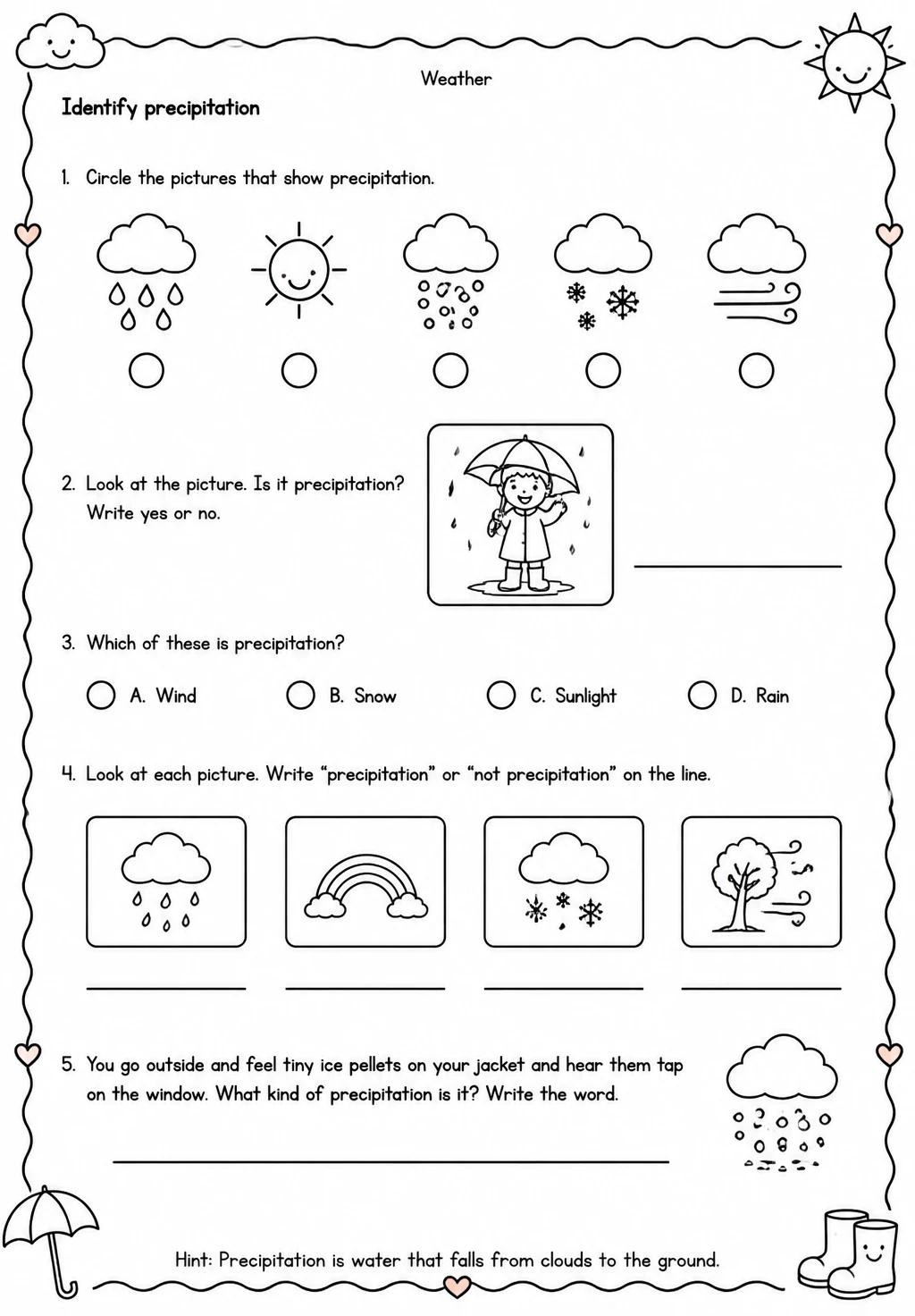Identify precipitation