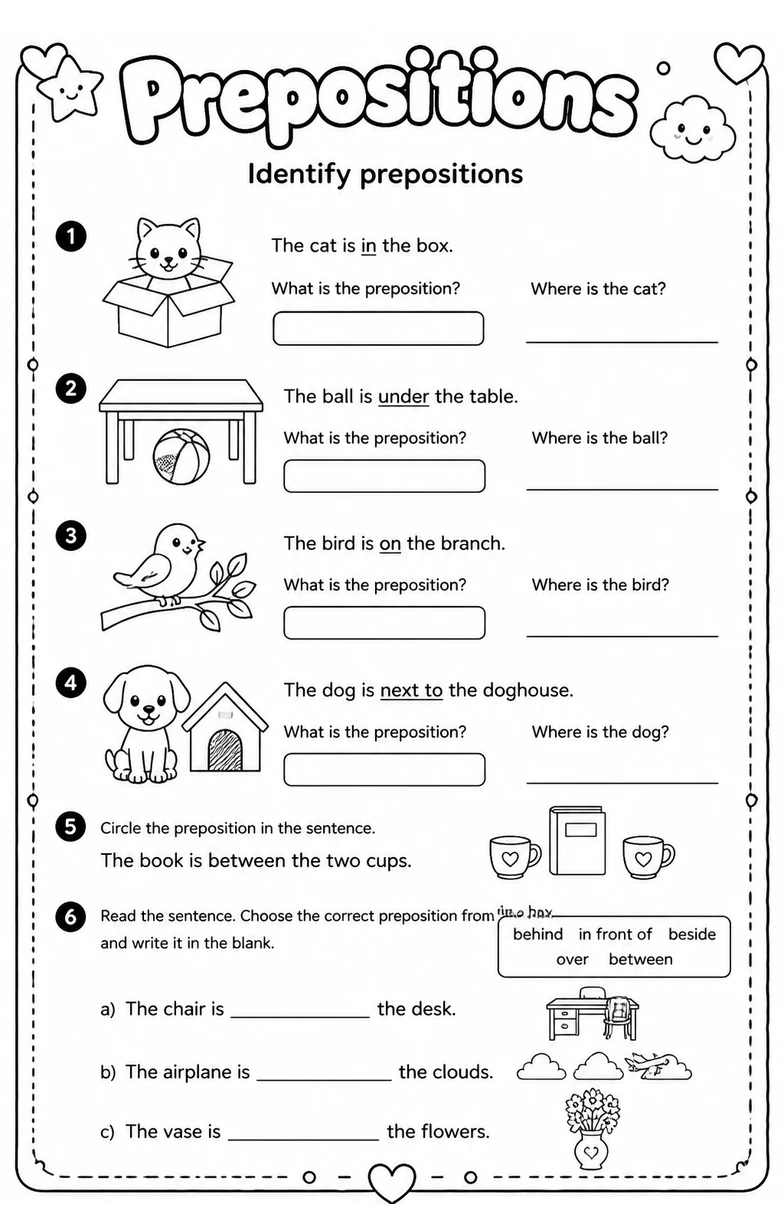Identify prepositions