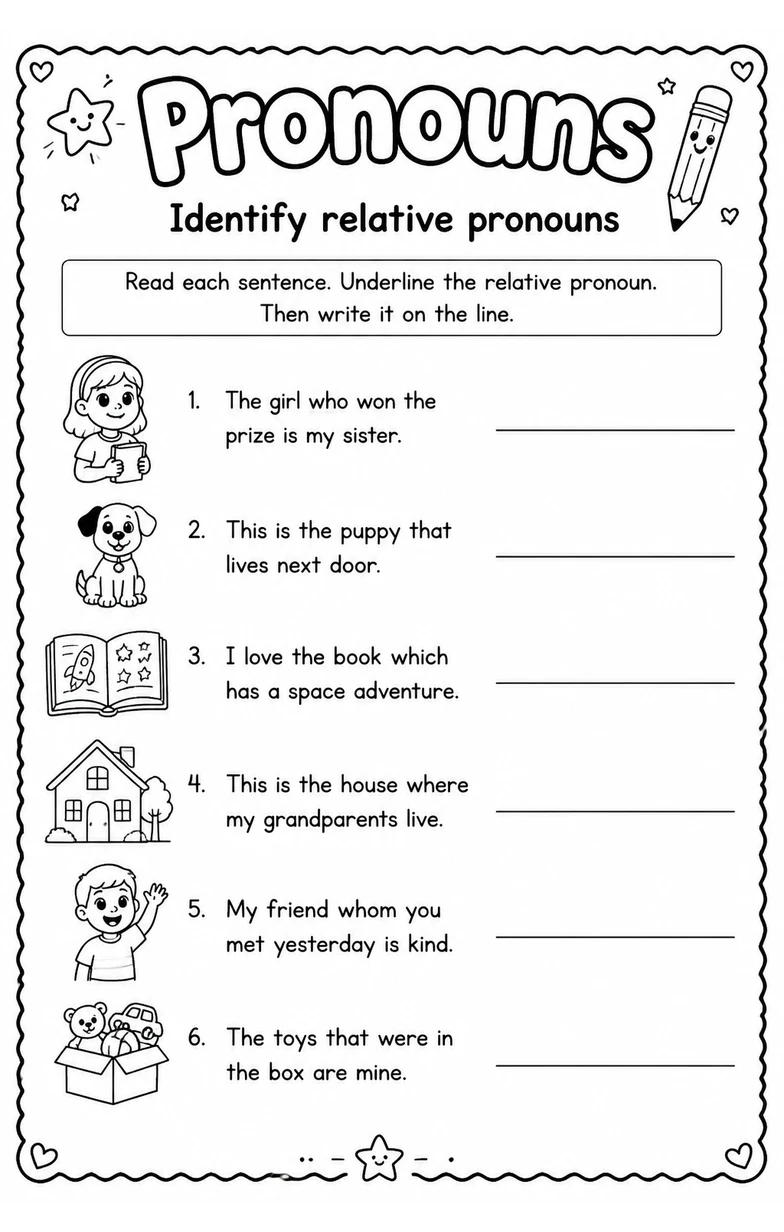 Identify relative pronouns
