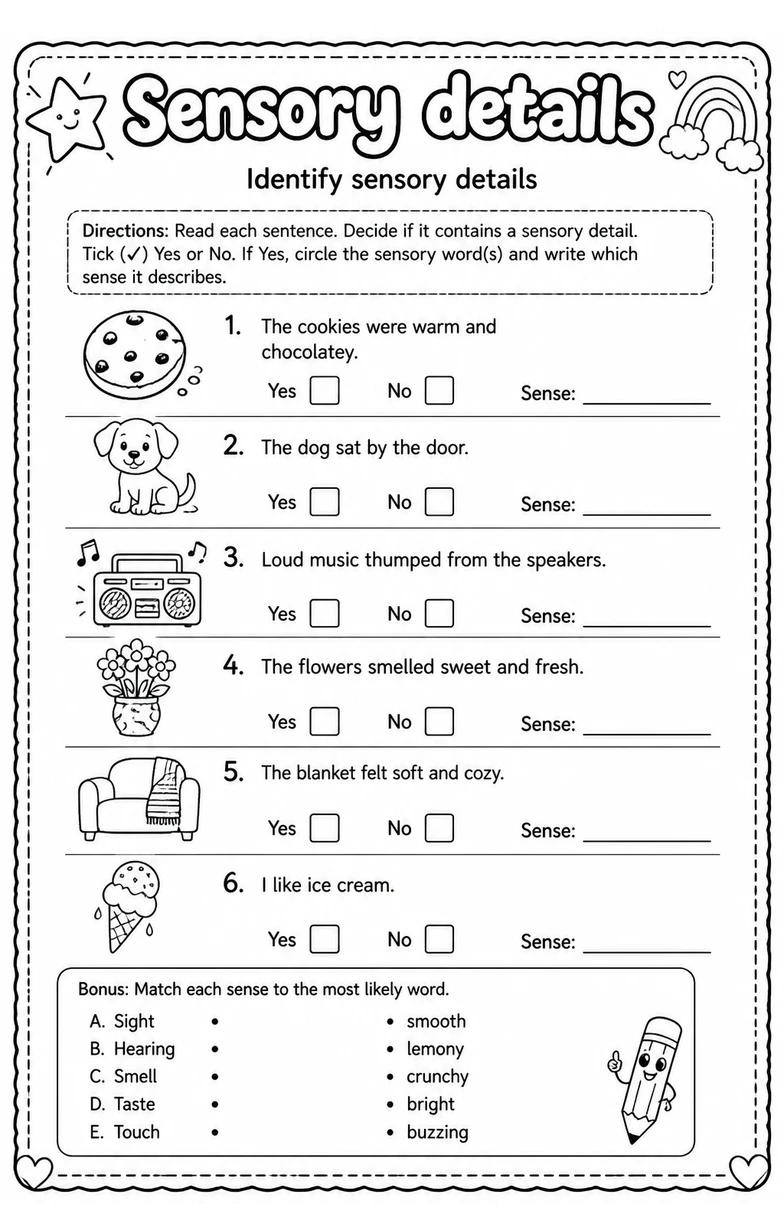 Identify sensory details
